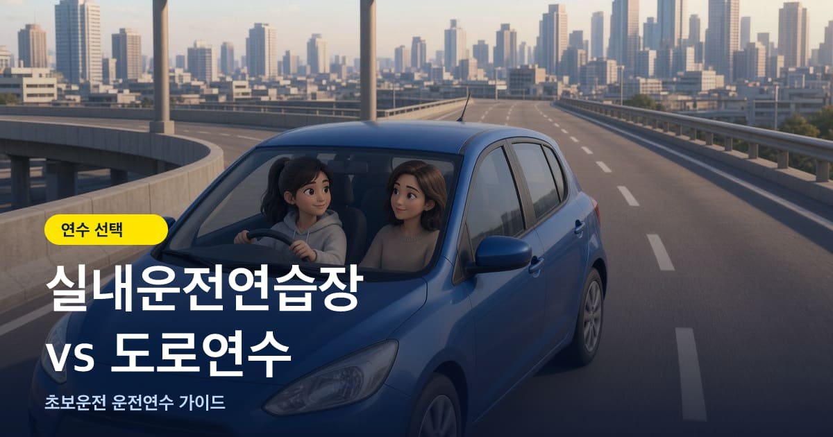 실내운전연습장 vs 도로연수 — 장단점과 나에게 맞는 선택