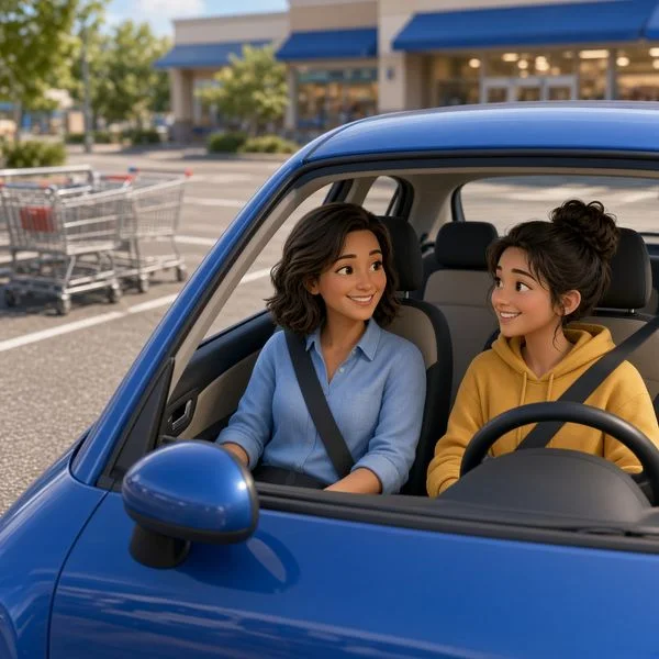 여성운전연수 — 지역 표지판 일러스트